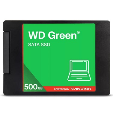 כונן אחסון פלאש 2.5 אינץ' ווסטרן דיגיטל Western Digital WDS500G5G0A-00CPT0 Green SATA SSD 2.5 Inch 7mm 500GB 545MB/s Read 